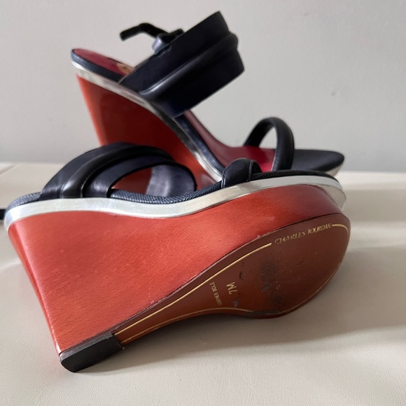 Charles jourdan platform wedge sandals 7 - Picture 2 of 3